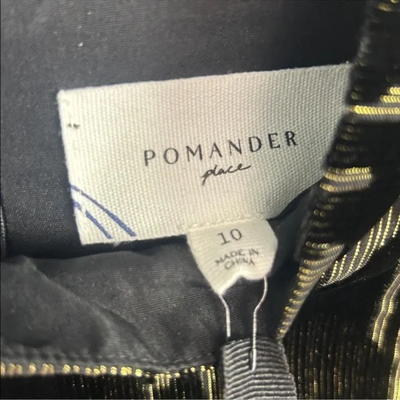 Tuckernuck Pomander Place New Metallic Velvet burnout Samantha dress gold sz 10 - Picture 6 of 9